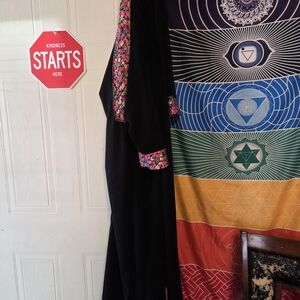 Vanity Fair Black Coat with Floral Accents